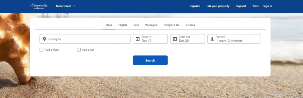 Best for Package Deals: Travelocity